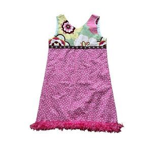 Sweet Blossom Boutique Cotton Dress Long Maxi Sleeveless Pink Floral Girls 5